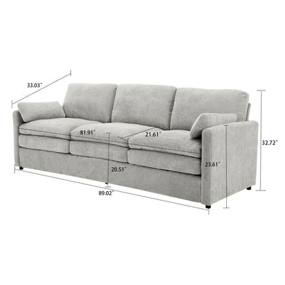 Canapé de salon moderne et minimaliste en tissu chenille rembourré