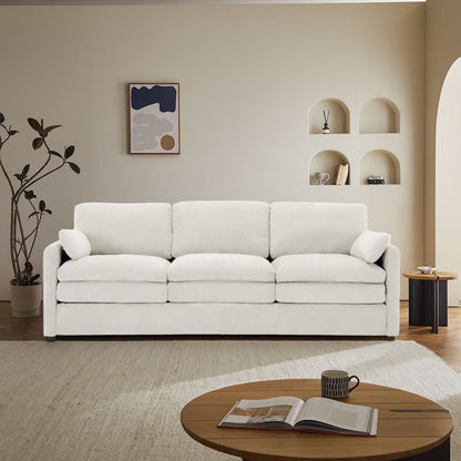 Canapé de salon moderne et minimaliste en tissu chenille rembourré