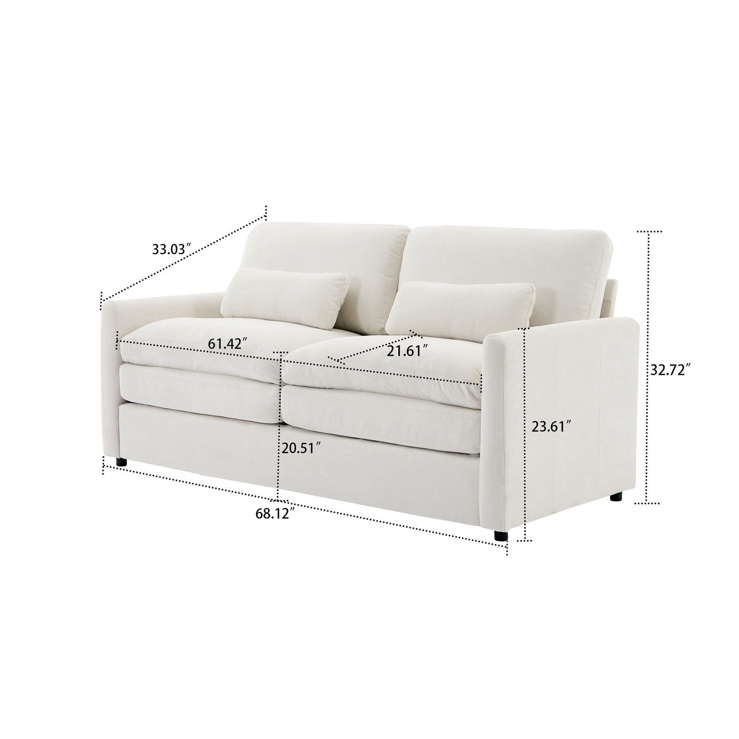 Canapé de salon moderne et minimaliste en tissu chenille rembourré