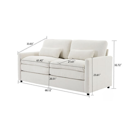 Canapé de salon moderne et minimaliste en tissu chenille rembourré