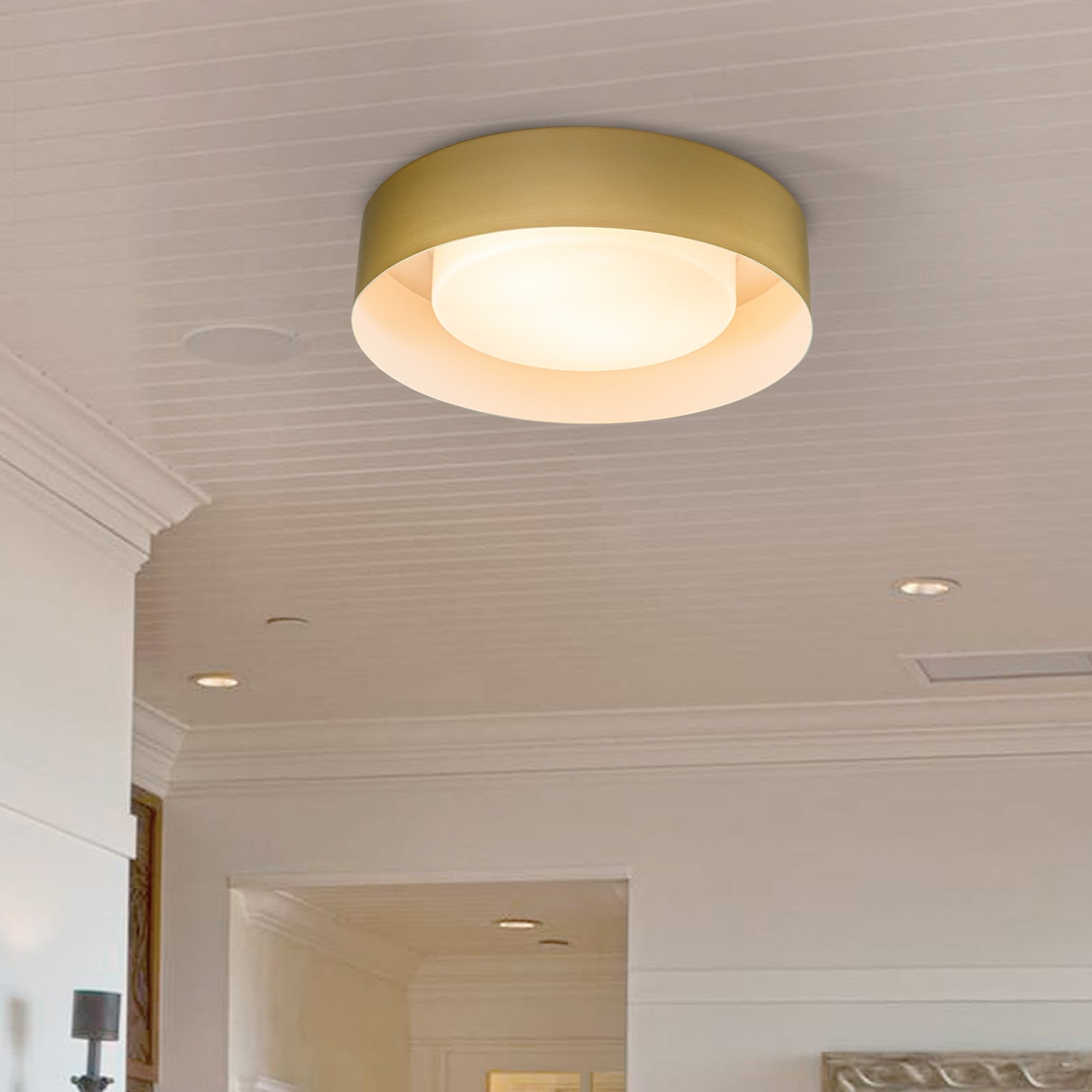 Plafonnier encastré moderne et minimaliste à 2, 3 ou 5 lumières avec abat-jour en métal
