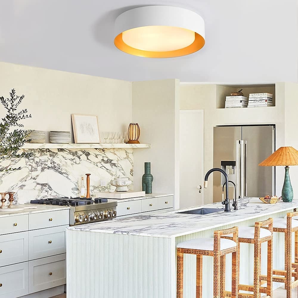 Plafonnier encastré moderne et minimaliste à 2, 3 ou 5 lumières avec abat-jour en métal