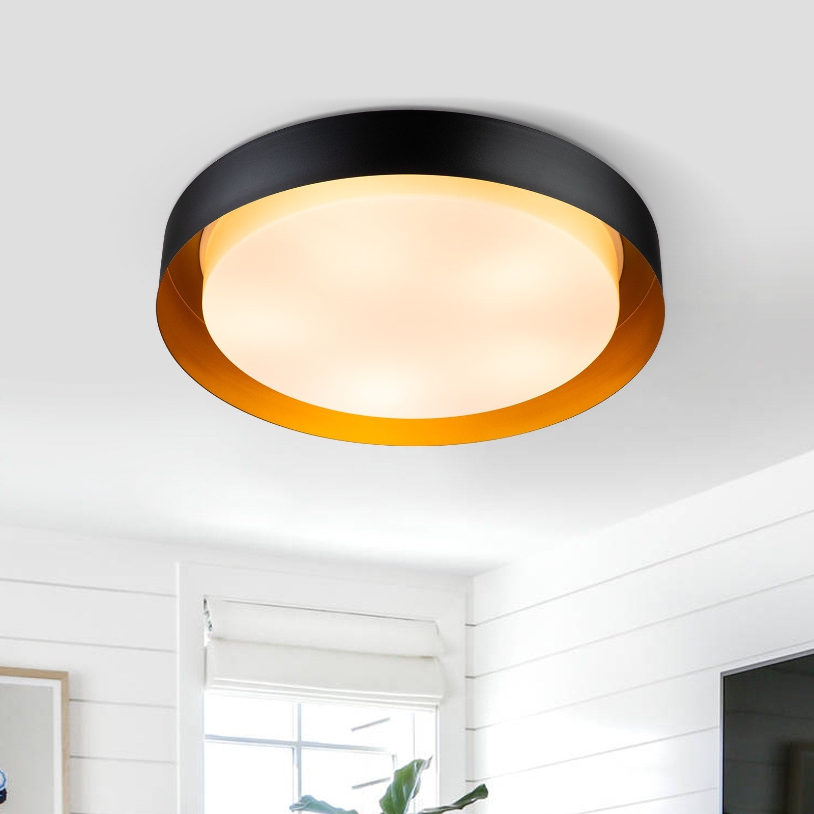 Plafonnier encastré moderne et minimaliste à 2, 3 ou 5 lumières avec abat-jour en métal