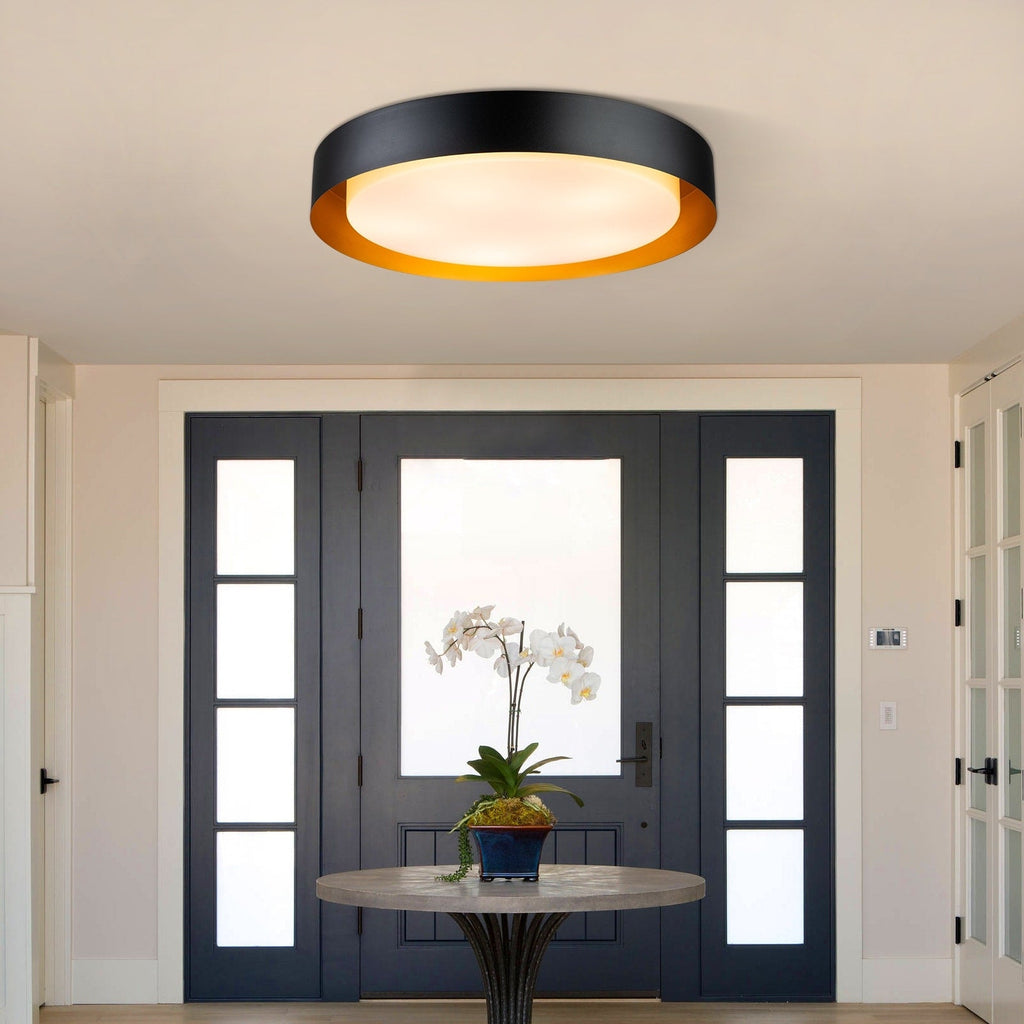 Plafonnier encastré moderne et minimaliste à 2, 3 ou 5 lumières avec abat-jour en métal
