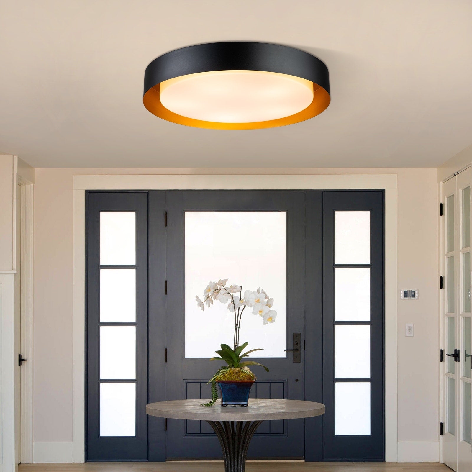 Plafonnier encastré moderne et minimaliste à 2, 3 ou 5 lumières avec abat-jour en métal