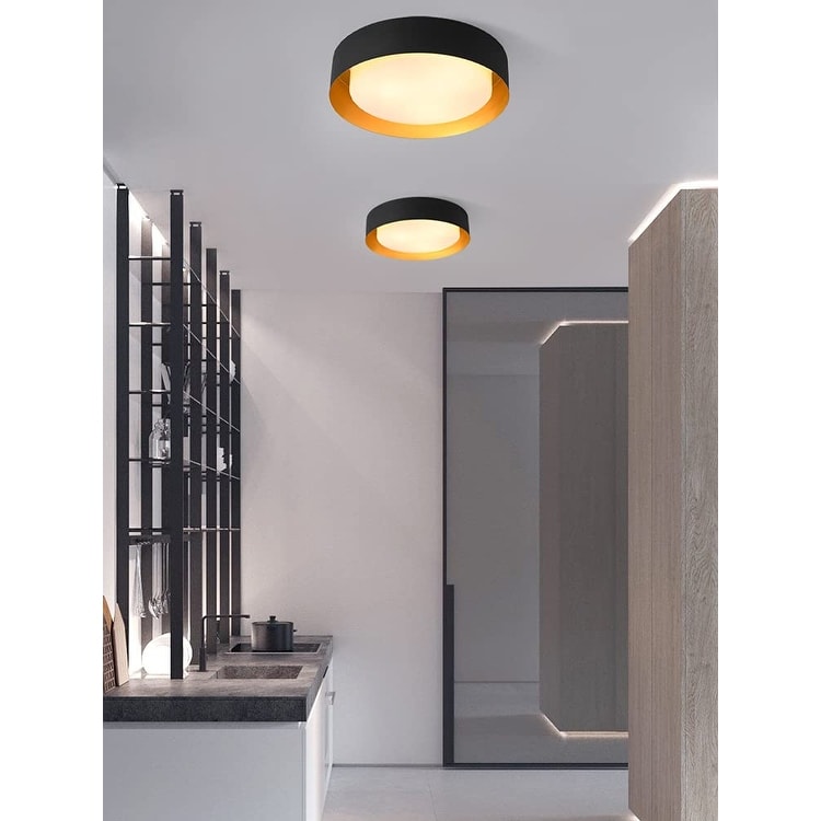 Plafonnier encastré moderne et minimaliste à 2, 3 ou 5 lumières avec abat-jour en métal