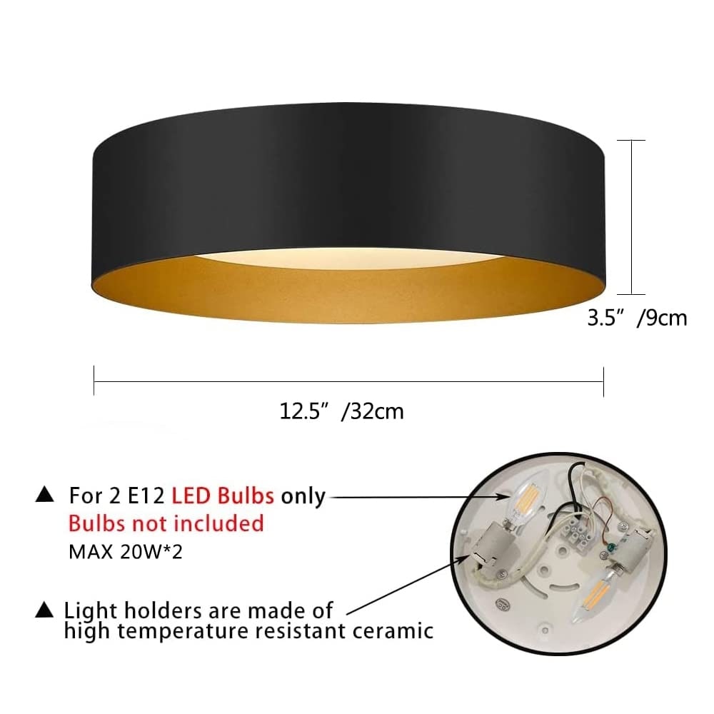 Plafonnier encastré moderne et minimaliste à 2, 3 ou 5 lumières avec abat-jour en métal