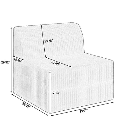 Canapé-lit modulaire moderne et minimaliste sans accoudoirs, siège simple, pour salon et chambre à coucher