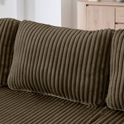 Canapé sectionnel modulaire en velours côtelé en forme de U, minimaliste et moderne - Canapé-lit compact et peu encombrant pour le salon et la chambre