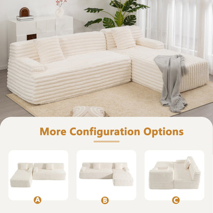Canapé modulaire moderne Cloud, avec 2 coussins décoratifs, pour le salon