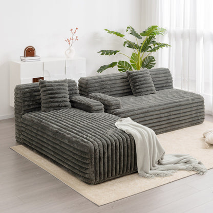 Canapé modulaire moderne Cloud, avec 2 coussins décoratifs, pour le salon