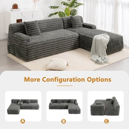 Canapé modulaire moderne Cloud, avec 2 coussins décoratifs, pour le salon