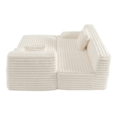 Canapé modulaire moderne Cloud, avec 2 coussins décoratifs, pour le salon