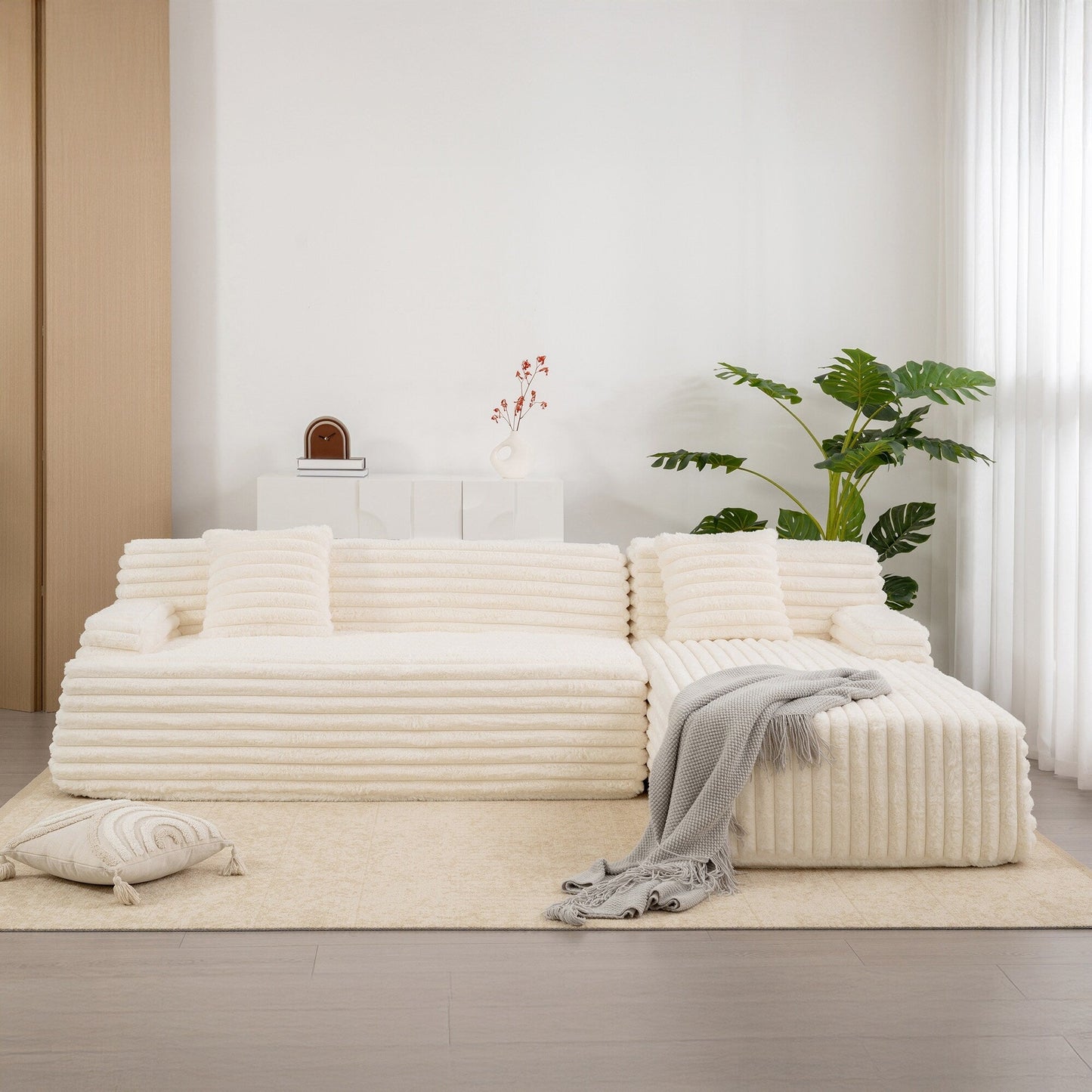 Canapé modulaire moderne Cloud, avec 2 coussins décoratifs, pour le salon
