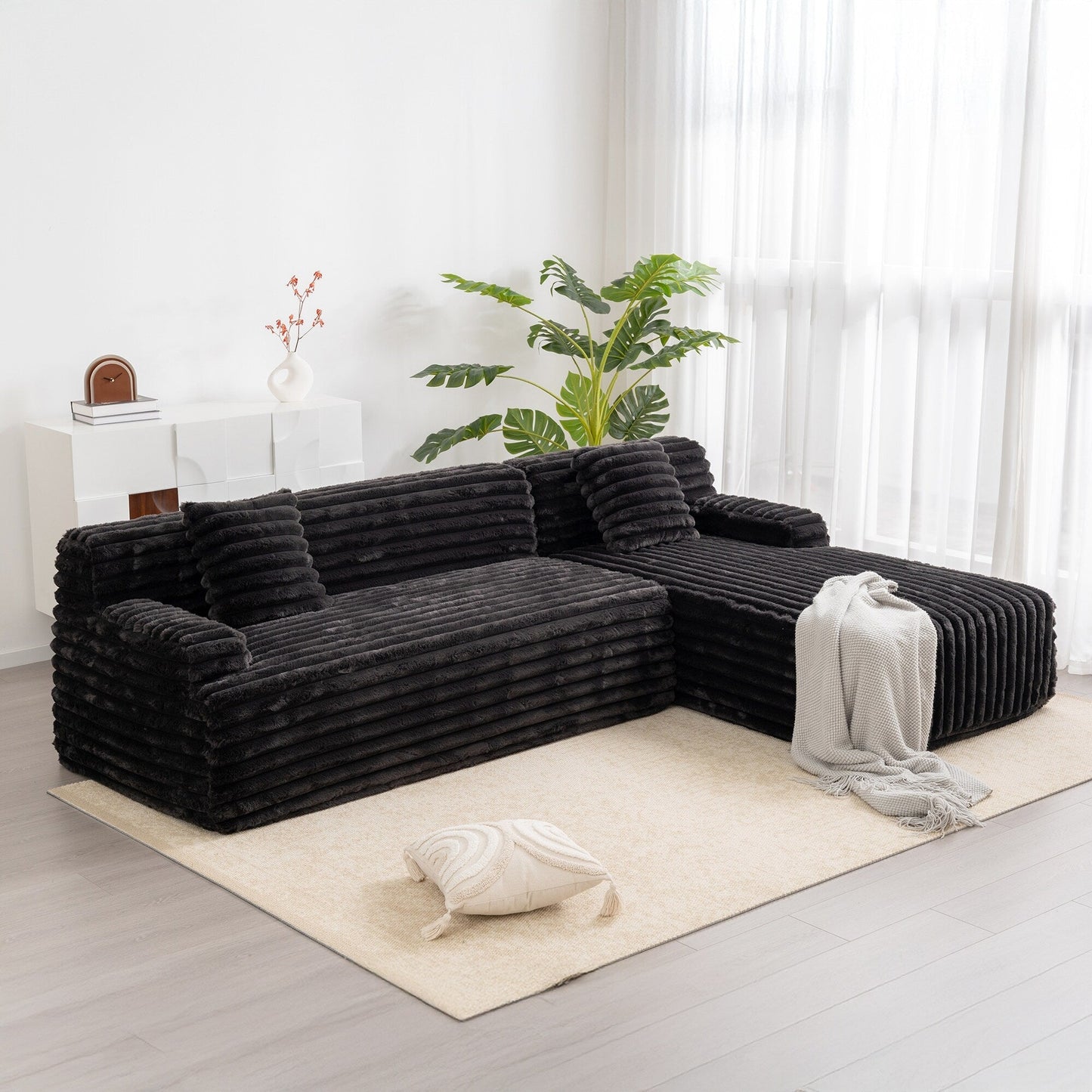 Canapé modulaire moderne Cloud, avec 2 coussins décoratifs, pour le salon