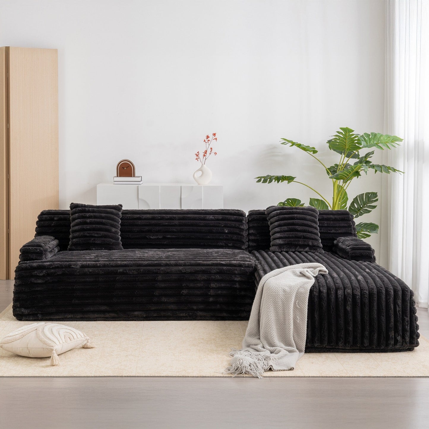 Canapé modulaire moderne Cloud, avec 2 coussins décoratifs, pour le salon