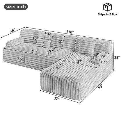 Canapé modulaire moderne Cloud, avec 2 coussins décoratifs, pour le salon