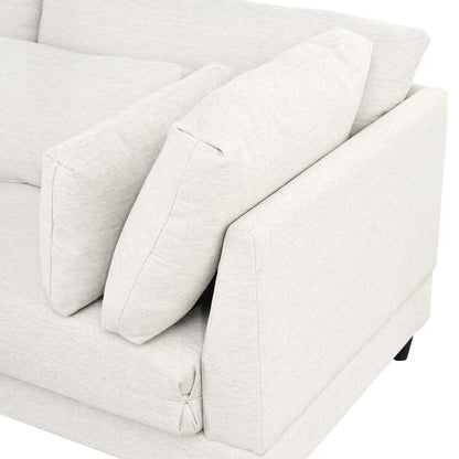 Canapé modulable moderne en L 4 places avec 5 coussins et pouf amovible pour salon ou bureau