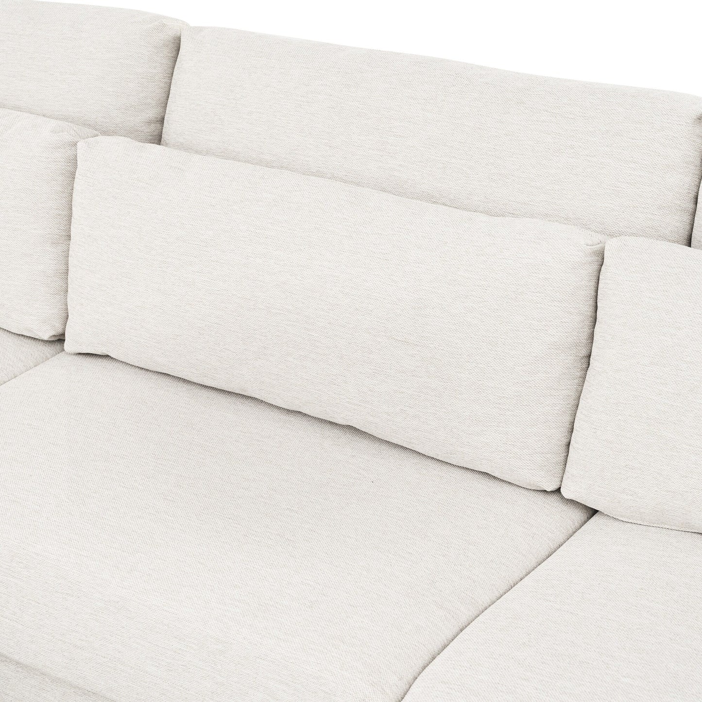 Canapé modulable moderne en L 4 places avec 5 coussins et pouf amovible pour salon ou bureau