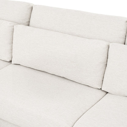 Canapé modulable moderne en L 4 places avec 5 coussins et pouf amovible pour salon ou bureau