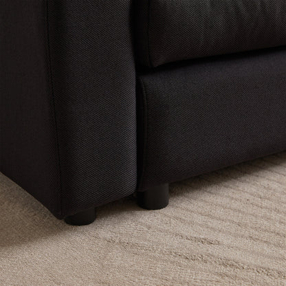 Canapé modulaire moderne en L avec pouf, 3 coussins et 3 oreillers pour le salon