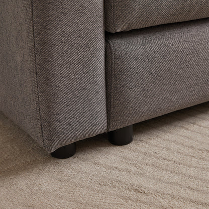 Canapé modulaire moderne en L avec pouf, 3 coussins et 3 oreillers pour le salon