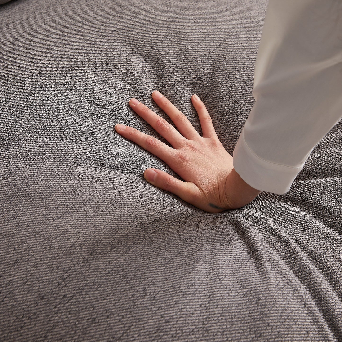 Canapé modulaire moderne en L avec pouf, 3 coussins et 3 oreillers pour le salon