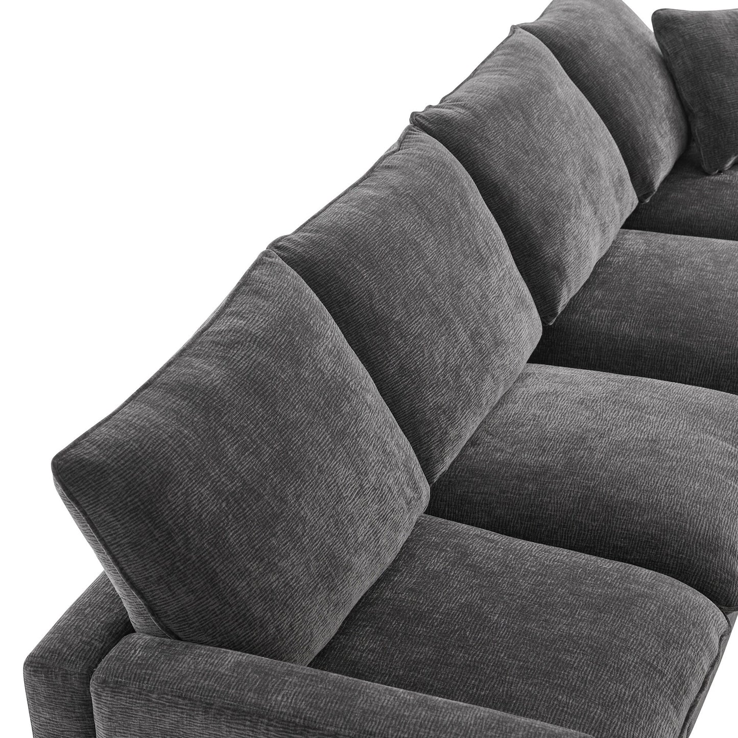 Canapé modulaire moderne, ensemble de canapés sectionnels 4 places en chenille avec 2 coussins inclus, mobilier d'intérieur librement combinable