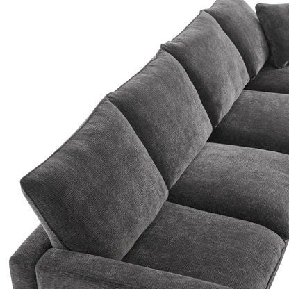 Canapé modulaire moderne, ensemble de canapés sectionnels 4 places en chenille avec 2 coussins inclus, mobilier d'intérieur librement combinable