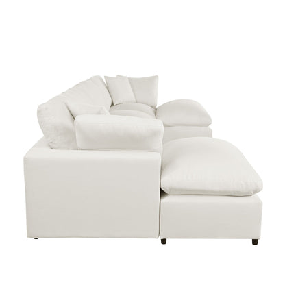 Canapé modulaire moderne en U avec pouf amovible et coussins pour le salon