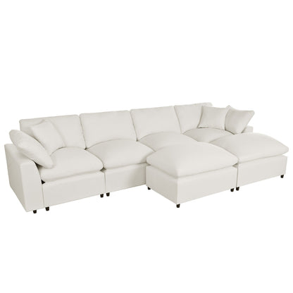 Canapé modulaire moderne en U avec pouf amovible et coussins pour le salon