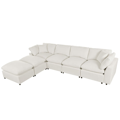 Canapé modulaire moderne en U avec pouf amovible et coussins pour le salon