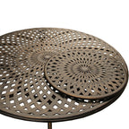 Ensemble de salle à manger rond moderne et orné en aluminium pour patio, 140 cm, avec plateau tournant et six chaises - N/A