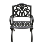 Ensemble de salle à manger rond moderne et orné en aluminium pour patio, 140 cm, avec plateau tournant et six chaises - N/A