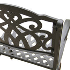 Ensemble de salle à manger rond moderne et orné en aluminium pour patio, 140 cm, avec plateau tournant et six chaises - N/A