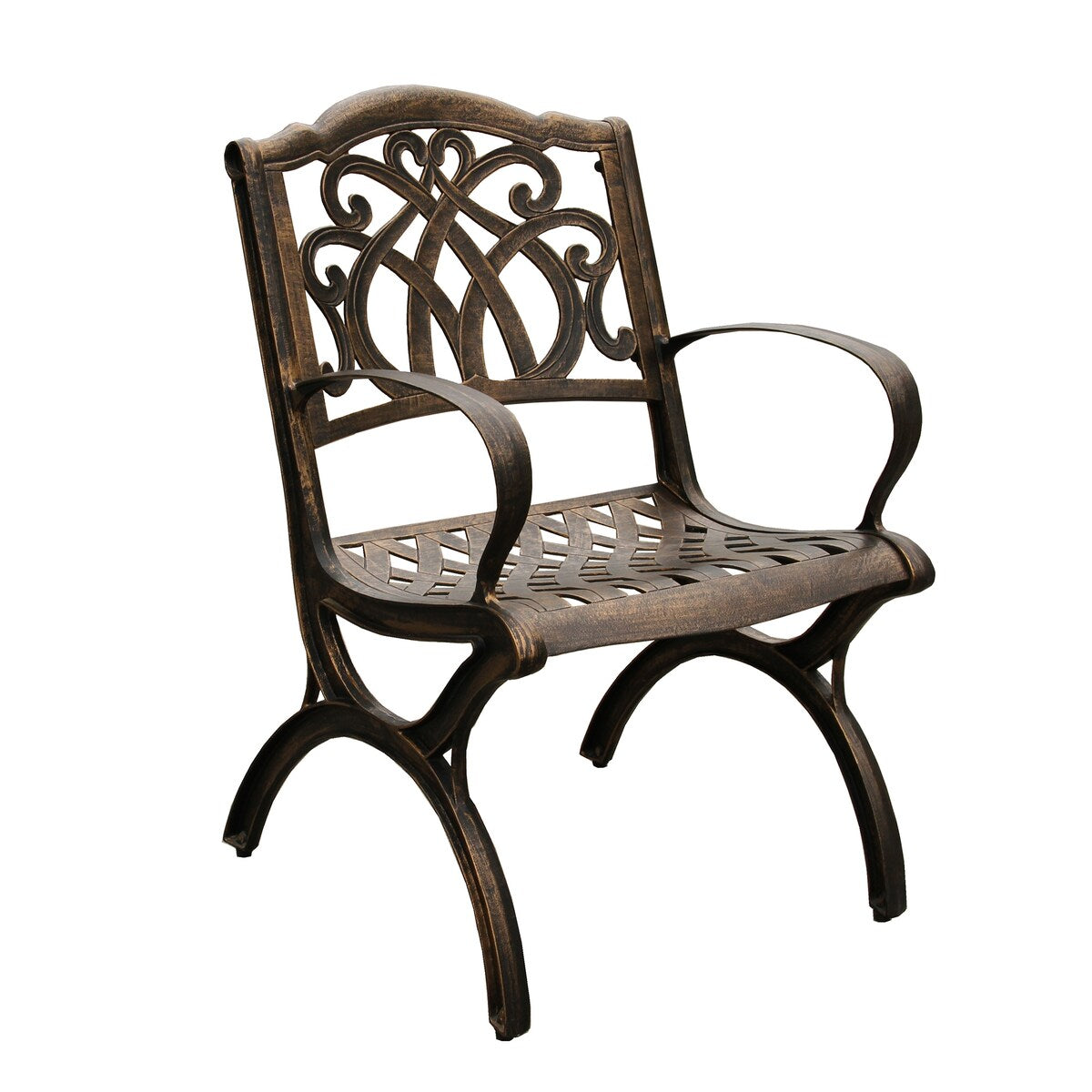 Ensemble de salle à manger rond moderne et orné en aluminium pour patio, 140 cm, avec plateau tournant et six chaises - N/A