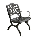 Ensemble de salle à manger rond moderne et orné en aluminium pour patio, 140 cm, avec plateau tournant et six chaises - N/A