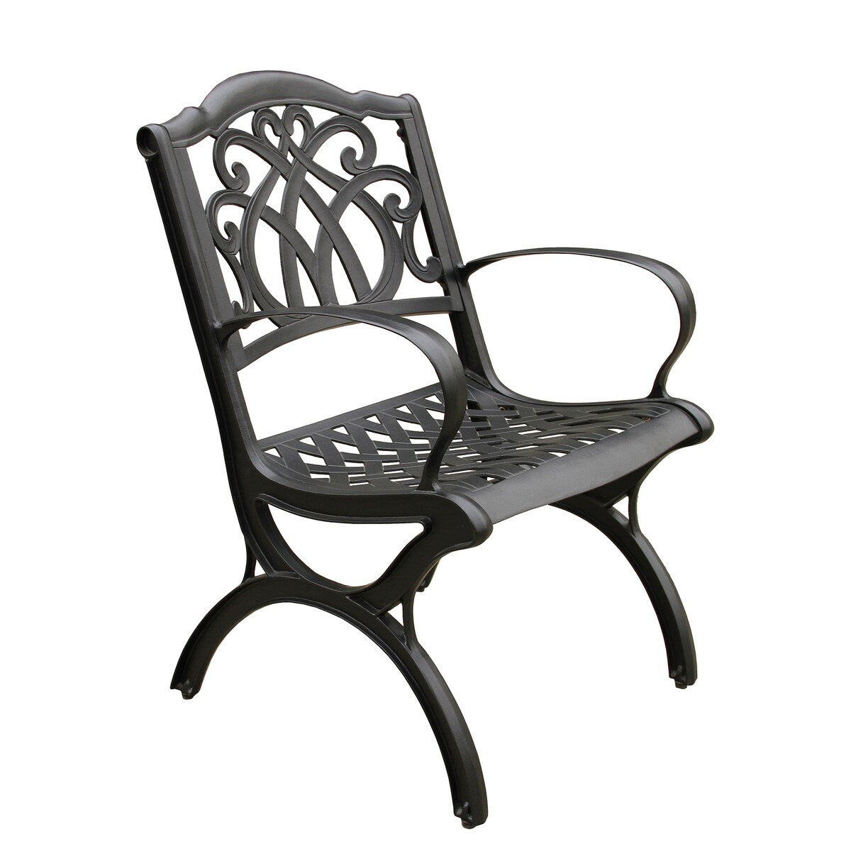 Ensemble de salle à manger rond moderne et orné en aluminium pour patio, 140 cm, avec plateau tournant et six chaises - N/A