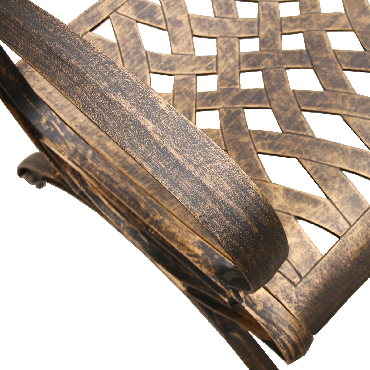 Ensemble de salle à manger rond moderne et orné en aluminium pour patio, 140 cm, avec plateau tournant et six chaises - N/A