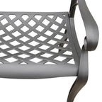 Ensemble de salle à manger de patio hexagonal moderne et orné en aluminium de 160 cm avec plateau tournant et six chaises - N/A