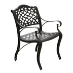 Ensemble de salle à manger de patio hexagonal moderne et orné en aluminium de 160 cm avec plateau tournant et six chaises - N/A