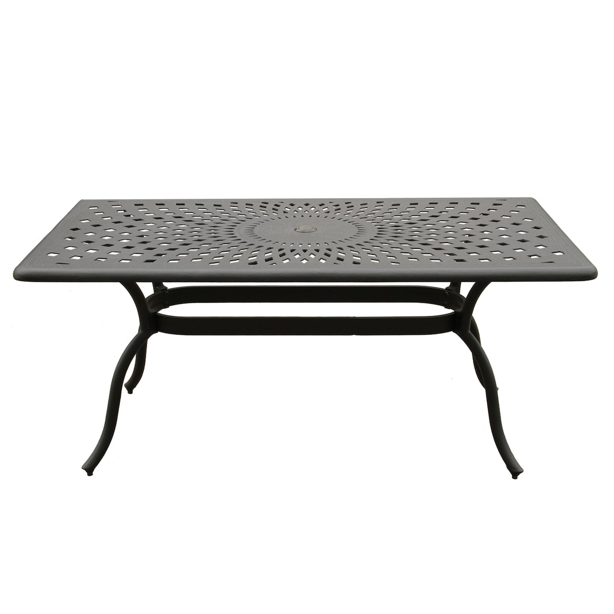 Ensemble de salle à manger rectangulaire moderne et orné en aluminium de 170 cm avec six chaises - N/A