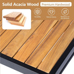 Ensemble de canapés d'extérieur modernes 3 pièces en bois d'acacia et métal pour patio