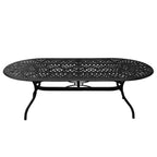 Ensemble de salle à manger ovale moderne en aluminium avec treillis en maille de 95 po et huit fauteuils - N/A