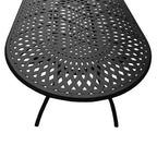 Ensemble de salle à manger ovale moderne en aluminium avec treillis en maille de 95 po et huit fauteuils - N/A