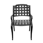 Ensemble de salle à manger ovale moderne en aluminium avec treillis en maille de 95 po et huit fauteuils - N/A