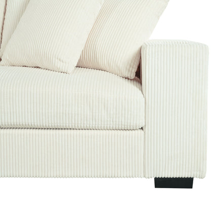 Canapé sectionnel 3 places moderne et surdimensionné avec porte-gobelets et ports de chargement USB, coussins épais pour le salon