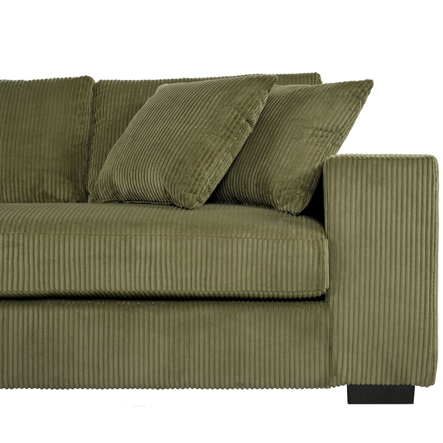 Canapé sectionnel 3 places moderne et surdimensionné avec porte-gobelets et ports de chargement USB, coussins épais pour le salon