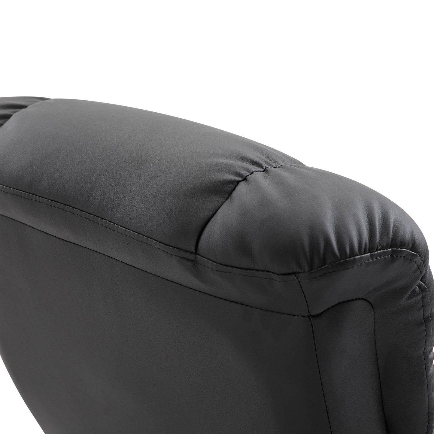 Fauteuil inclinable moderne en cuir PU avec repose-pieds, massage par vibrations à 10 zones et base pivotante en bois pour salon et chambre