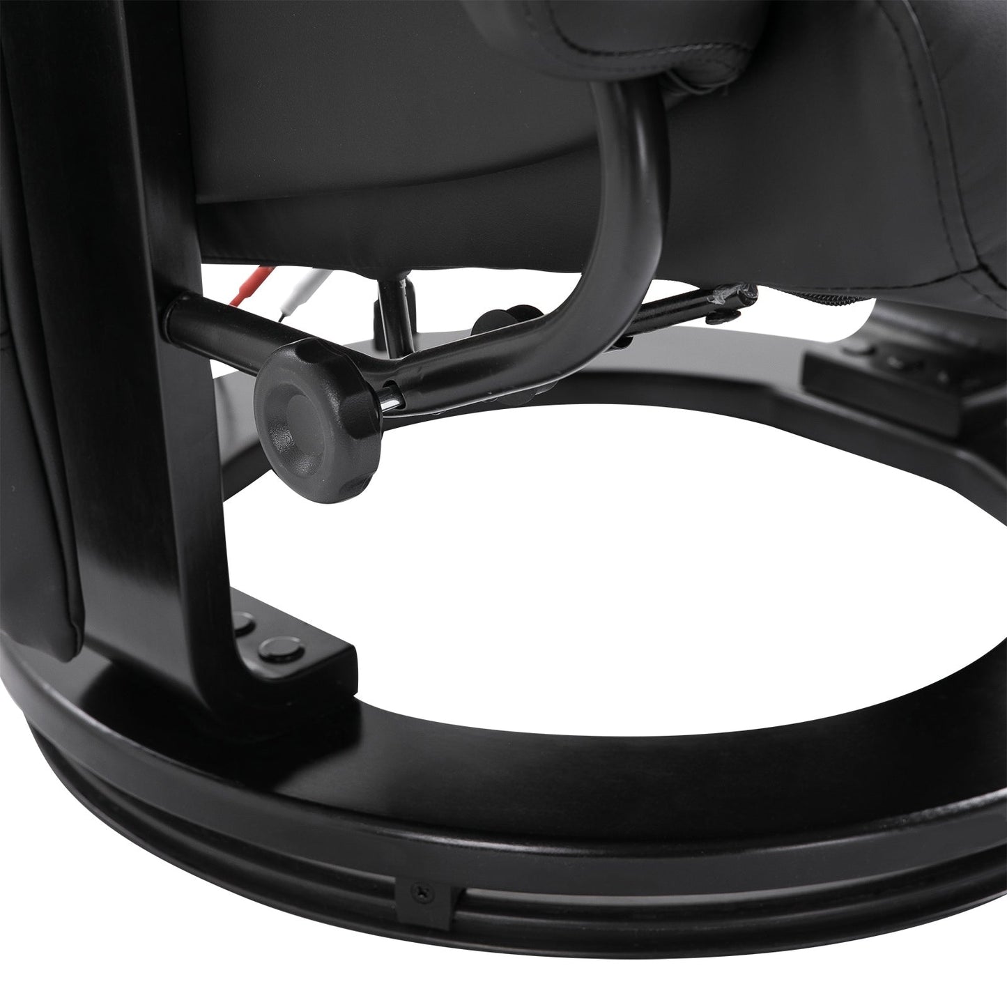 Fauteuil inclinable moderne en cuir PU avec repose-pieds, massage par vibrations à 10 zones et base pivotante en bois pour salon et chambre